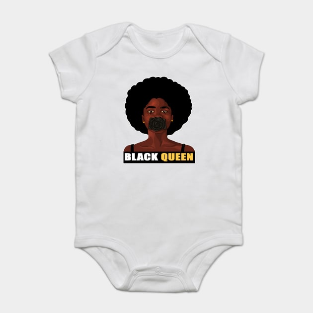 Black Queen Afro Pride Baby Bodysuit by logiamerch